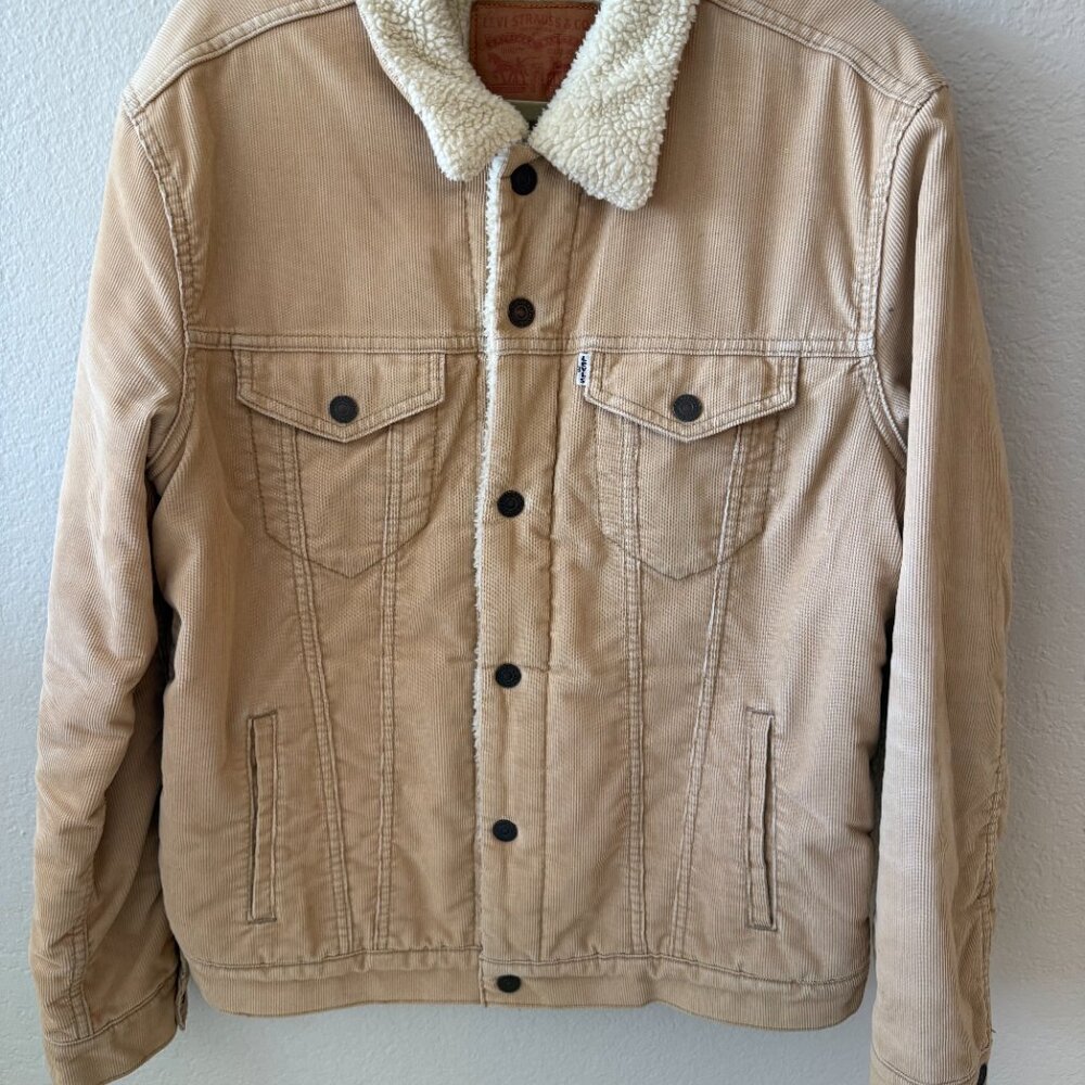 Levi's Lined Sherpa Corduroy Trucker Jacket (L) - Picture 2 of 4
